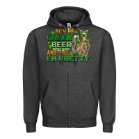 Charcoal Heather buy me green beer and tell me i'm pretty Zipper Hoodie - FaDigitalArtStudio