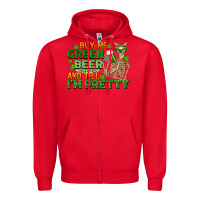 Red buy me green beer and tell me i'm pretty Zipper Hoodie - FaDigitalArtStudio