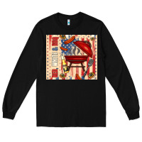 Black red white and bbq usa flag Long Sleeve Tee - TumblerDesignByShophia