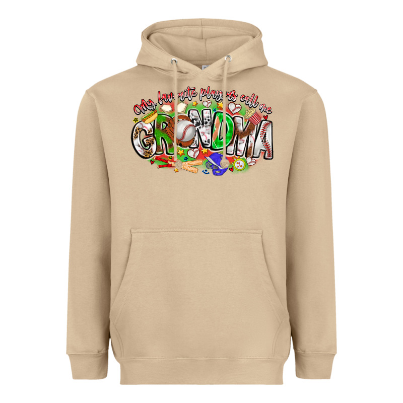 My Favorite Platers Call Me Grandma Baseball Heavyweight Hoodie by CowhideDigitalArt | Teevron
