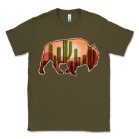 Army Green Cactus Bison Silhouette Classic Tee - Bettercallsaul