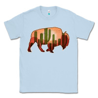 Dusty Blue Cactus Bison Silhouette Classic Tee - Bettercallsaul
