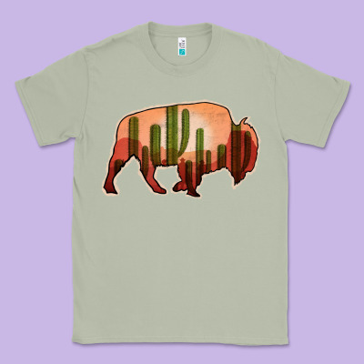 Cactus Bison Silhouette Classic Tee Designed By Bettercallsaul