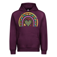 Mauve Wine autism awareness heart leopard rainbow Urban Hoodie - Artiststas