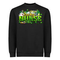 Black Lucky Nurse St. Patrick's Day Heavyweight Sweatshirt - HowdyJamesFarm