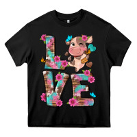 Black love little cute cow Heavy Core Tee - NancyCooperArtShop