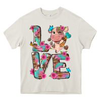 Cream love little cute cow Heavy Core Tee - NancyCooperArtShop