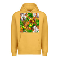 Mustard St. Patrick's Goat Family With Balloons Seamless Premium Hoodie - FaDigitalArtStudio