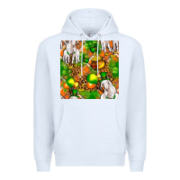 White St. Patrick's Goat Family With Balloons Seamless Premium Hoodie - FaDigitalArtStudio