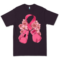 Plum breast cancer with boxing gloves Premium Tee - MaliasSmallBusiness