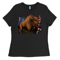 Black American Bison Ladies Tee - Jasminsmagicworld