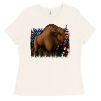 Bone American Bison Ladies Tee - Jasminsmagicworld