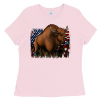 Bubblegum Pink American Bison Ladies Tee - Jasminsmagicworld
