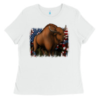 White American Bison Ladies Tee - Jasminsmagicworld
