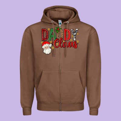 Western Daddy Claus Zipper Hoodie Designed By Bundleandbundleshop