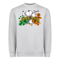 Heather Grey St. Patrick's Ireland flag Heavyweight Sweatshirt - HowdyJamesFarm