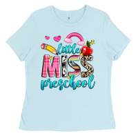 Baby Blue little miss preschool Ladies Tee - NancyCooperArtShop