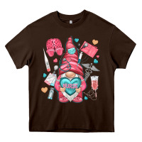 Chocolate Brown nurse with heart Heavy Core Tee - NancyCooperArtShop