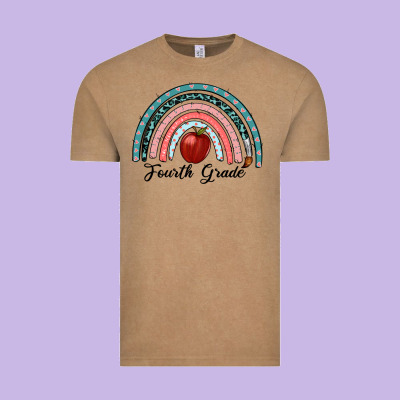 Fourth Grade Rainbow Vintage Tee Designed By Ranaportraitstore