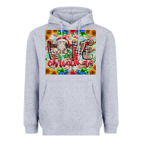 Heather Grey Love Christmas cow Heavyweight Hoodie - CowhideDigitalArt