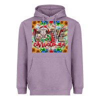 Lavender Love Christmas cow Heavyweight Hoodie - CowhideDigitalArt