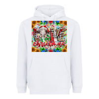 White Love Christmas cow Heavyweight Hoodie - CowhideDigitalArt