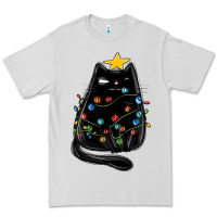 Dove Grey christmas cat with lights Premium Tee - MaliasSmallBusiness