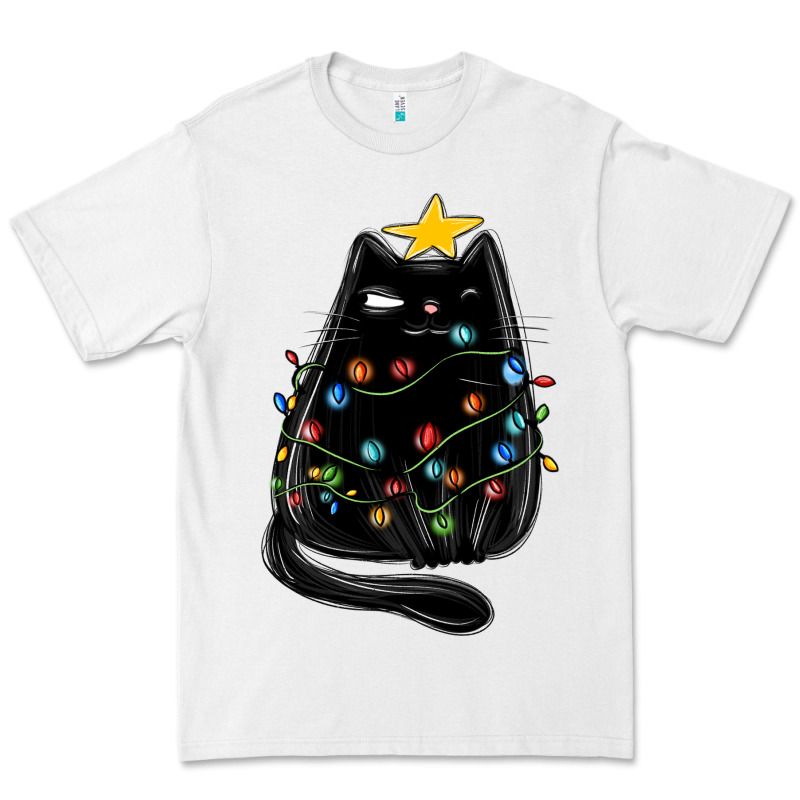 Christmas Cat With Lights Premium Tee by MaliasSmallBusiness | Teevron