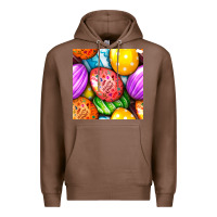 Chestnut Happy Easter Eggs Seamless Pattern Premium Hoodie - BundleAndBundleShop