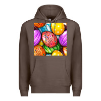 Coffee Happy Easter Eggs Seamless Pattern Premium Hoodie - BundleAndBundleShop