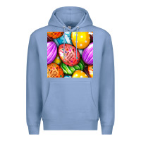 Colony Blue Happy Easter Eggs Seamless Pattern Premium Hoodie - BundleAndBundleShop
