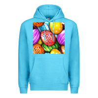 Ocean Blue Happy Easter Eggs Seamless Pattern Premium Hoodie - BundleAndBundleShop