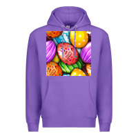 Purple Happy Easter Eggs Seamless Pattern Premium Hoodie - BundleAndBundleShop