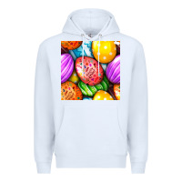White Happy Easter Eggs Seamless Pattern Premium Hoodie - BundleAndBundleShop