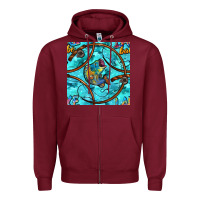 Burgundy Lake Babe And Fish With Camouflage Seamless Pattern Zipper Hoodie - BundleAndBundleShop