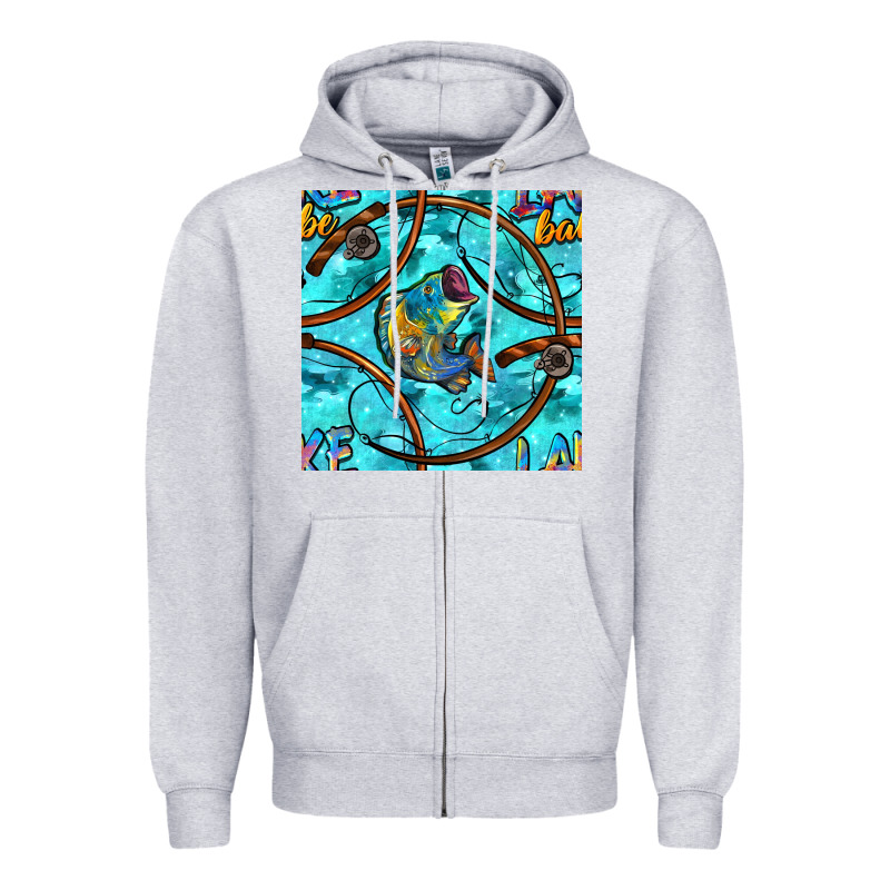 Lake Babe And Fish With Camouflage Seamless Pattern Zipper Hoodie by BundleAndBundleShop | Teevron