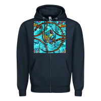 Navy Lake Babe And Fish With Camouflage Seamless Pattern Zipper Hoodie - BundleAndBundleShop