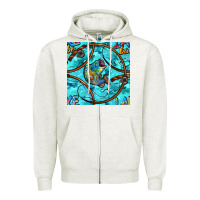 Oatmeal Heather Lake Babe And Fish With Camouflage Seamless Pattern Zipper Hoodie - BundleAndBundleShop