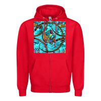 Red Lake Babe And Fish With Camouflage Seamless Pattern Zipper Hoodie - BundleAndBundleShop