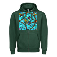 Sports Green Lake Babe And Fish With Camouflage Seamless Pattern Zipper Hoodie - BundleAndBundleShop