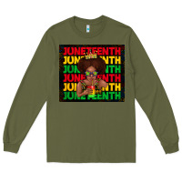 Army Green juneteenth cute kid Long Sleeve Tee - TumblerDesignByShophia