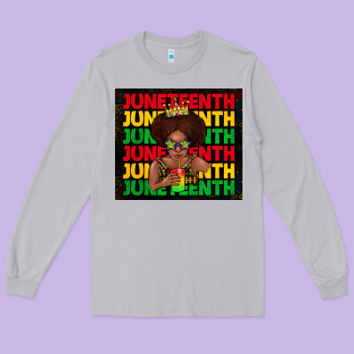 Juneteenth Cute Kid Long Sleeve Tee Designed By Tumblerdesignbyshophia
