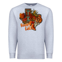 Heather Grey happy fall texas Premium Sweatshirt - CowhideDigitalArt