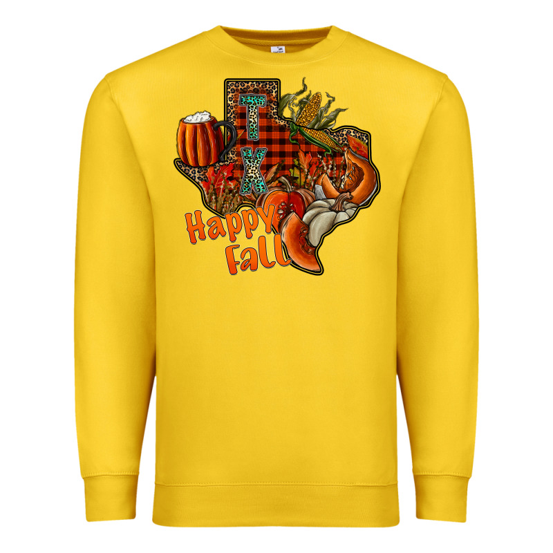 Happy Fall Texas Premium Sweatshirt by CowhideDigitalArt | Teevron