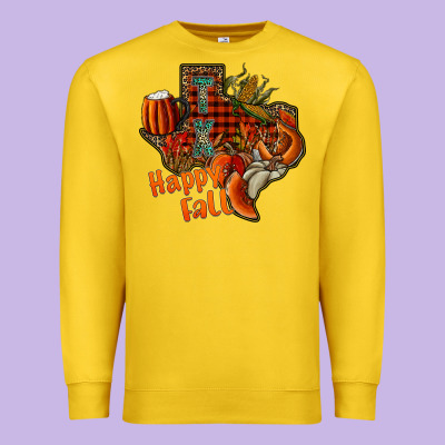 Happy Fall Texas Premium Sweatshirt Designed By Cowhidedigitalart