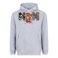 Heather Grey mom cow Heavyweight Hoodie - CowhideDigitalArt