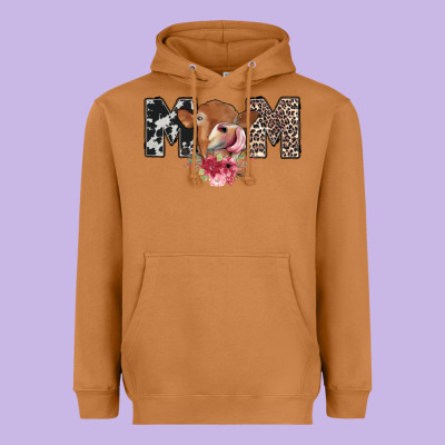 Mom Cow Heavyweight Hoodie Designed By Cowhidedigitalart