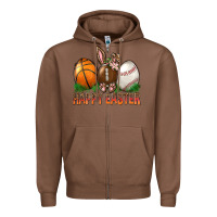 Chestnut Happy Easter Sports Zipper Hoodie - BundleAndBundleShop