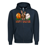 Navy Happy Easter Sports Zipper Hoodie - BundleAndBundleShop
