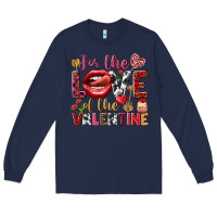 Navy For the love of the Valentine Long Sleeve Tee - HowdyJamesFarm